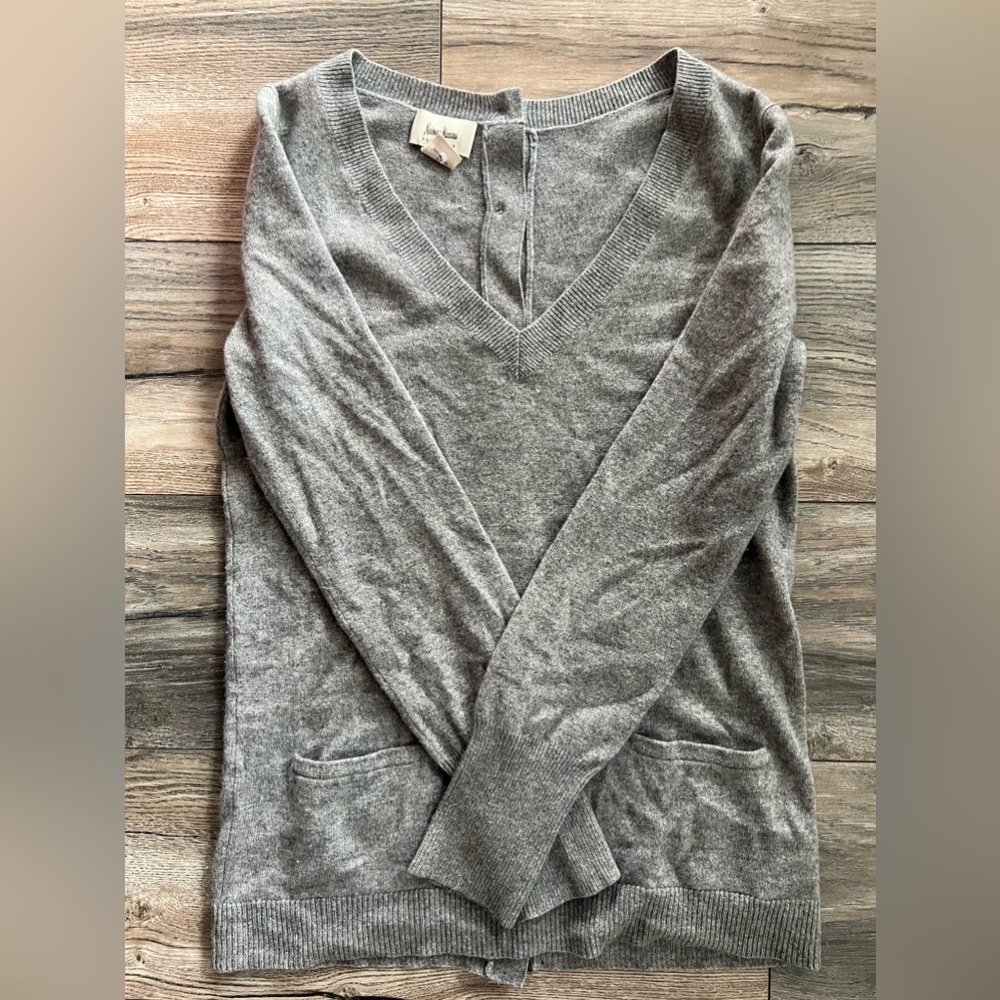 Neiman Marcus Button Back Cashmere Sweater